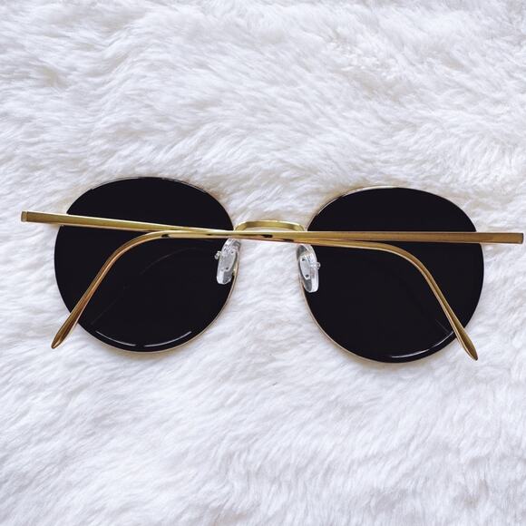 Dean Black w/ Gold Rim Round Sunglasses - Picture 11 of 12